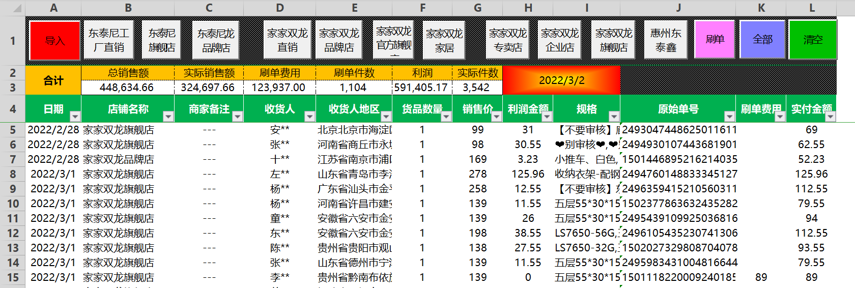 销售情况统计工具